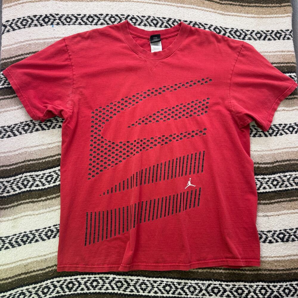 Men's Vintage 2000's Air Jordan Red Black Michael Chicago Bulls Shirt Sz Large